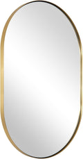 ANDY STAR Oval Bathroom Mirror, 20x33’’Oval Gold Mirror Stainless Steel Metal by ANDYSTAR