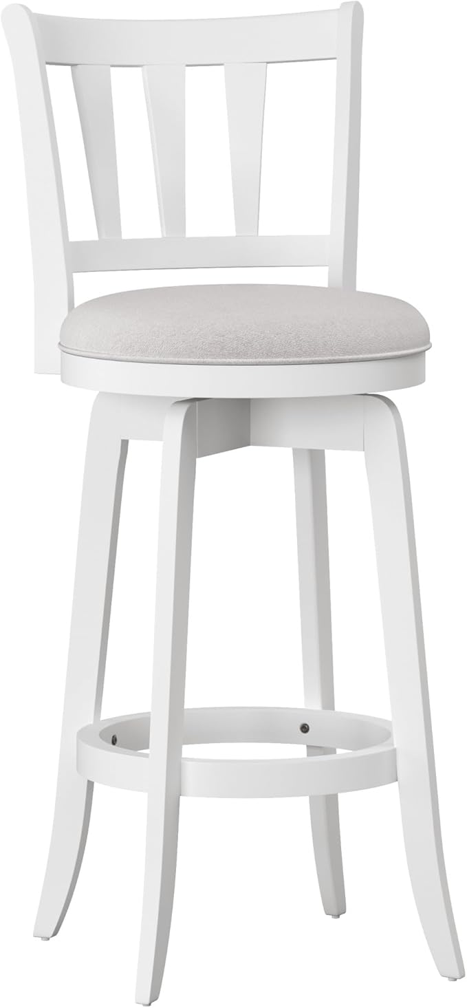 HILLSDALE Presque ISLE Wood BAR Height Swivel Stool White by HillsdaleFurniture