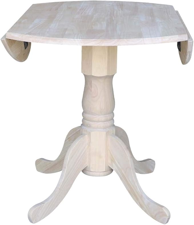 IC International Concepts 36" Dual Drop Leaf Dining Table Solid Real Wood - Image 5