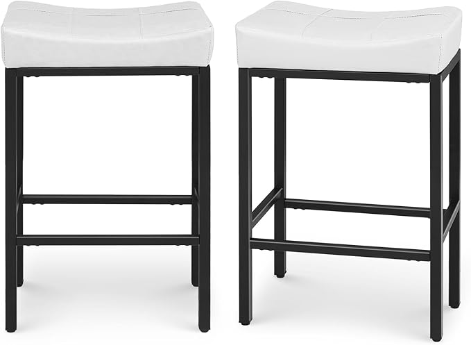 Athena Collection Counter Height Bar Stools Set of 2, 31.5 Inches Saddle Bar by AthenaCollectionFurniture