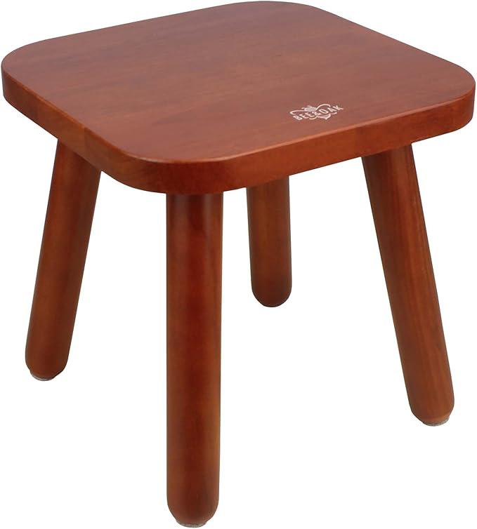BEE&OAK Wooden Step Stools for Adults, Solid Rubber Wood Non-Slip Step Foot by Unknown