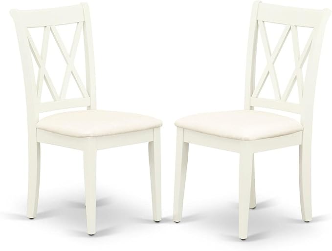 East West Furniture SHCL5-WHI-C 5 Piece Dining Room Table Set Includes a Round - Image 3