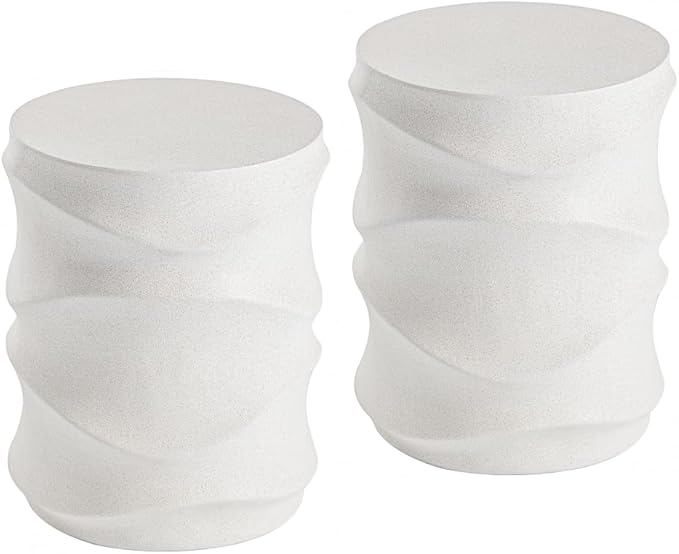COSIEST Set of 2 Outdoor Side Table, 2 Pieces Concrete Side Table by COSIEST
