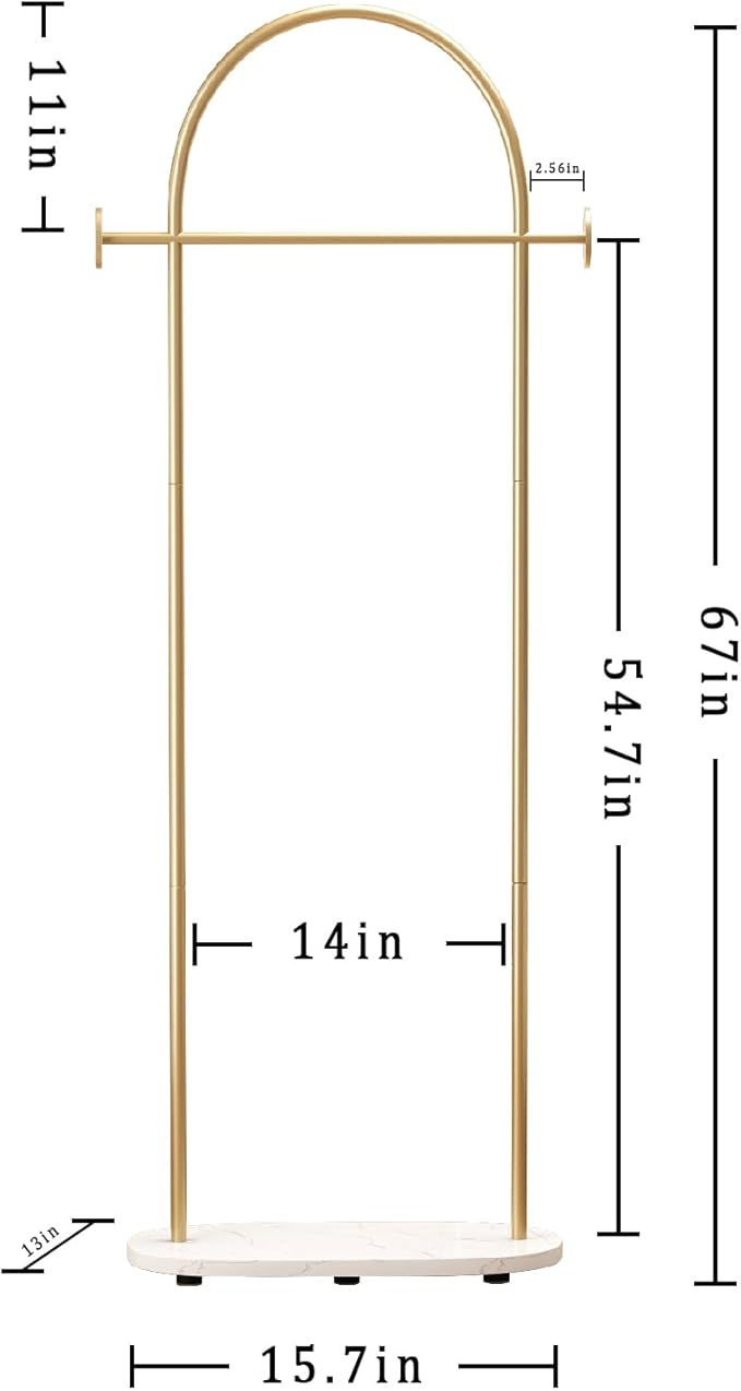 Gold Clothing Rack, Modern Clothes Rack - Image 3