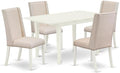 East West Furniture NOFL5-LWH-01 5 Piece Modern Dining Table Set Includes a by EastWestFurniture