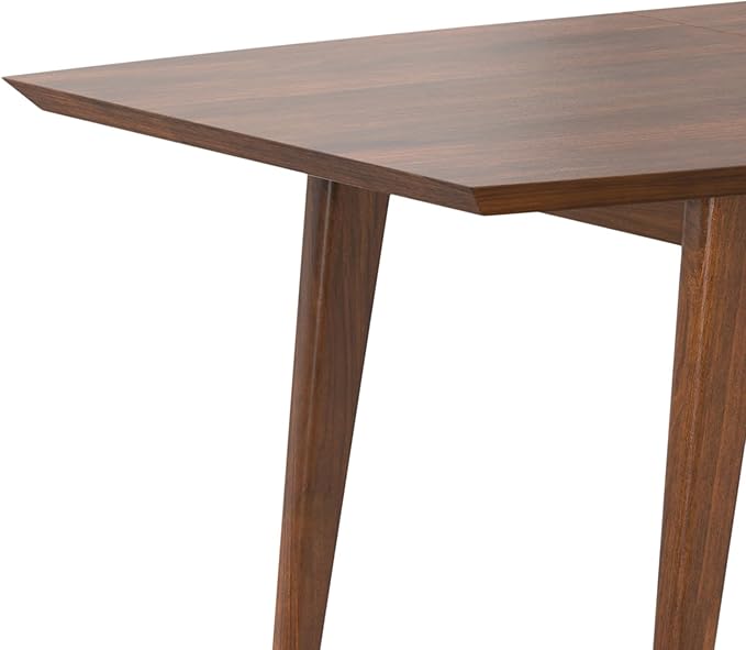 SIMPLIHOME Draper Extendable Dining Table, Solid Wood Walnut Veneer in Walnut - Image 17