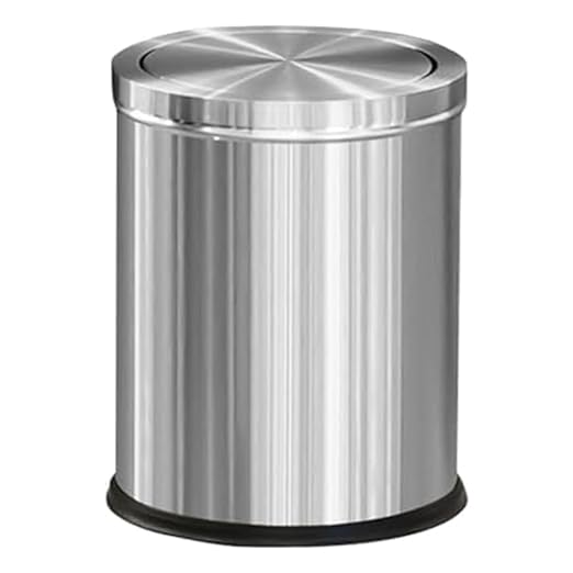 15L/4GAL Silver Stainless Steel Bathroom Garbage can, Bathroom Trash Can by LEASYLIFE