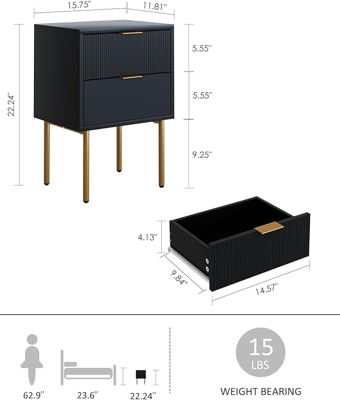 Nightstand, Small Bedside Table - Image 2