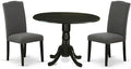 East West Furniture DLEN3-BLK-20 3 Piece Modern Dining Table Set Contains a by EastWestFurniture