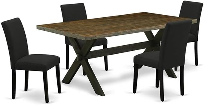 East West Furniture X677AB624-5 5 Piece Dining Set Includes a Rectangle Dining by EastWestFurniture