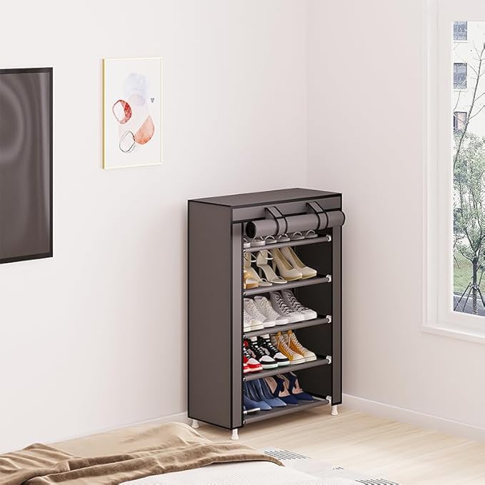Calmootey 5 Tier Shoe Rack Organizer, Portable Shoe Shelf - Image 7