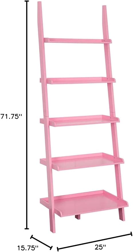 Convenience Concepts American Heritage Bookshelf Ladder, Light Pink - Image 10