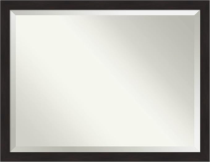 Amanti Art Brown Wall Mirror 34x44 Furniture Espresso Narrow Rectangle Bathroom by AmantiArt