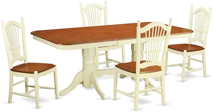 East West Furniture NADO5-WHI-W 5 Piece Kitchen Table Set by EastWestFurniture