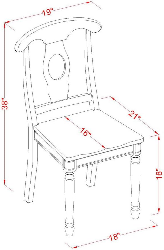 East West Furniture DOKE9-WHI-W 9 Piece Dining Room Furniture Set Includes a - Image 8