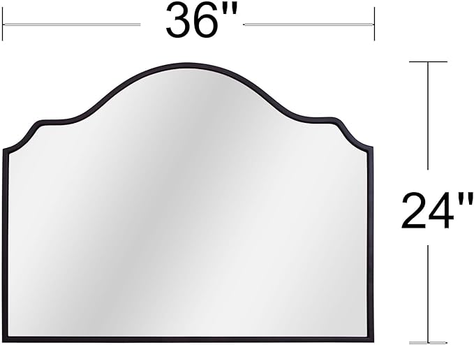 Chende Black Arched Mirror, Modern Scalloped Mirror - Image 6