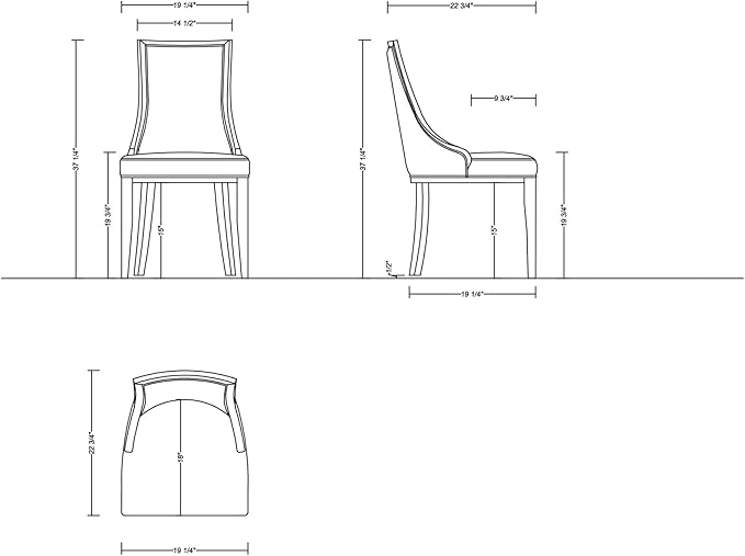 Manhattan Comfort Grand Avenue Faux Leather Dining Chairs, Parsons Accent - Image 3
