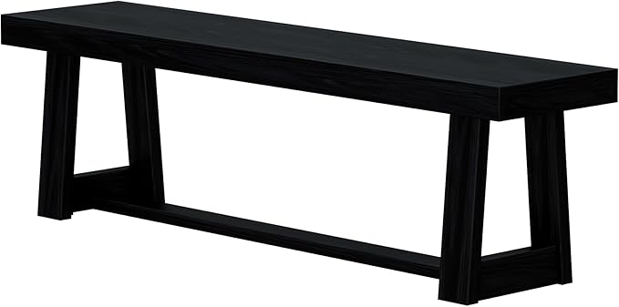 Plank+Beam 60 Inch Farmhouse Dining Bench, Solid Wood Entryway Bench, Wooden - Image 3