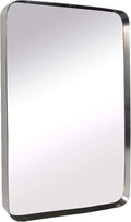 TEHOME 20x30 Brushed Nickel Bathroom Mirror Rounded Rectangle Brushed Silver by TEHOME