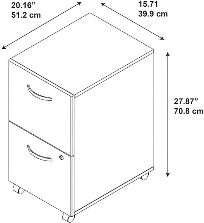 Bush Business Furniture Series C 2 Drawer Rolling File Cabinet in Mocha Cherry - Image 3
