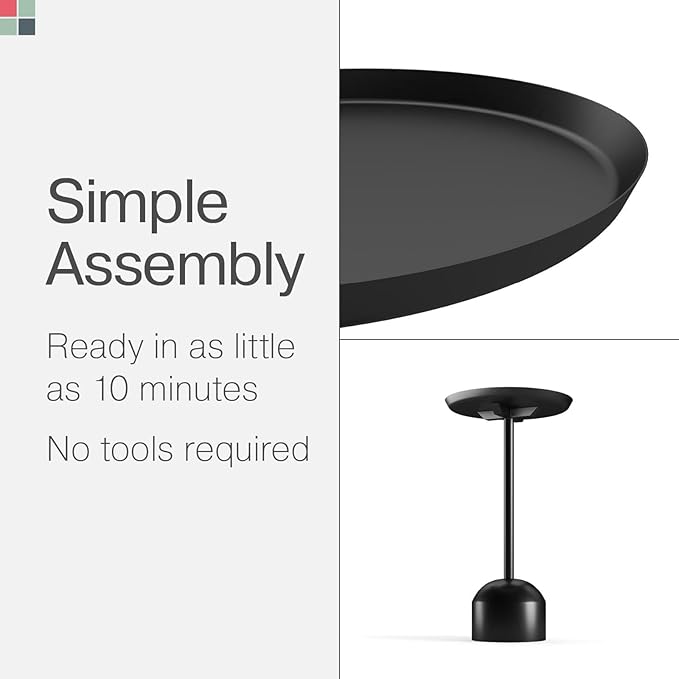 Round Metal Drink Table, Pedestal Drink Desk, Modern Home, and Living Room - Image 4