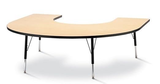 Jonti-Craft Berries 6445JCA011 Horseshoe Activity Table, Maple/Black/Black - Image 2