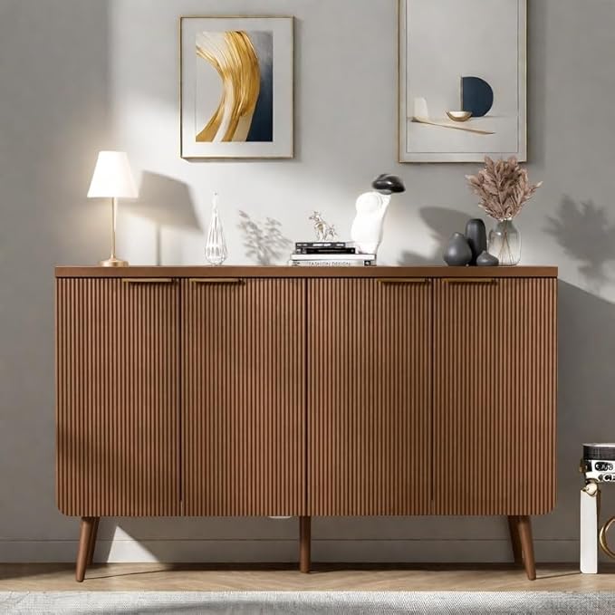 47.2" Buffet Cabinet with 4 Doors, Accent Sideboard Cabinet with Adjustable by ChicFurnit