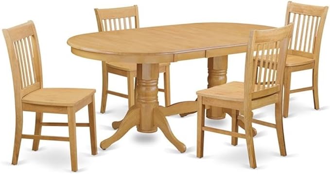 East West Furniture VANO5-OAK-W 5 Piece Dinette Set by EastWestFurniture