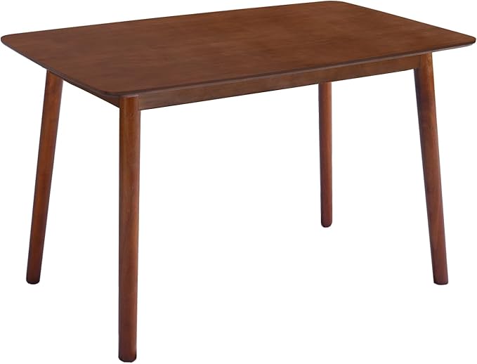 DELAVIN 47.2" Solid Wood Dining Table, Mid Century Modern Wooden Kitchen Table - Image 3