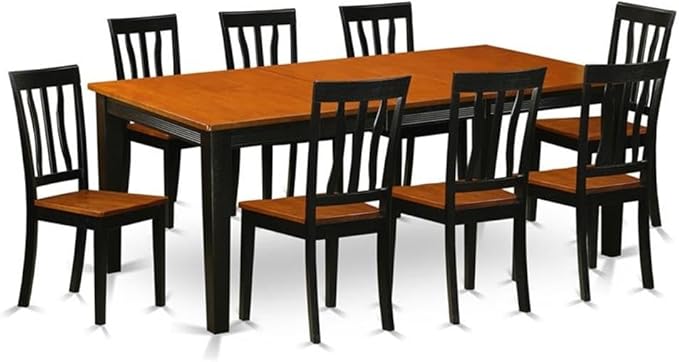 East West Furniture QUAN9-BCH-W 9 Piece Kitchen Table & Chairs Set Includes a by EastWestFurniture