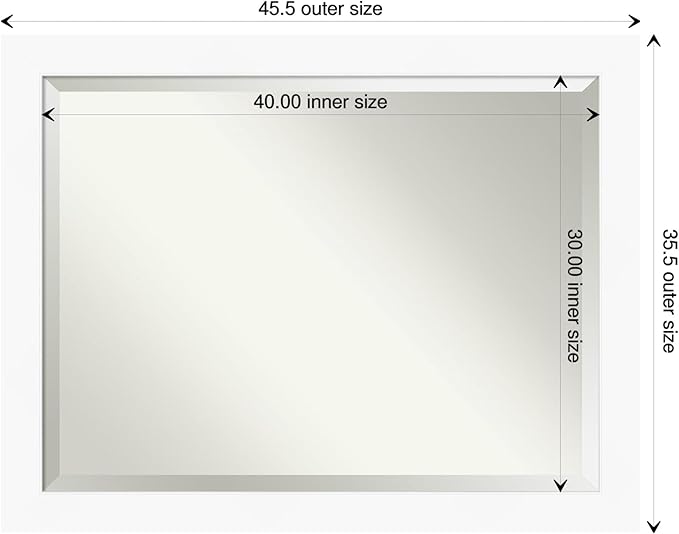 Amanti Art White Bathroom Mirror - Image 4