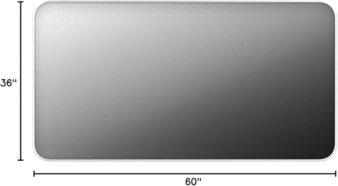 TokeShimi 60 x 36 Inch Brushed Silver Bathroom Mirror - Image 9