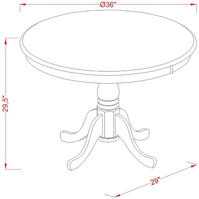 East West Furniture ANLG5-BCH-W 5 Piece Modern Dining Table Set Includes a - Image 4