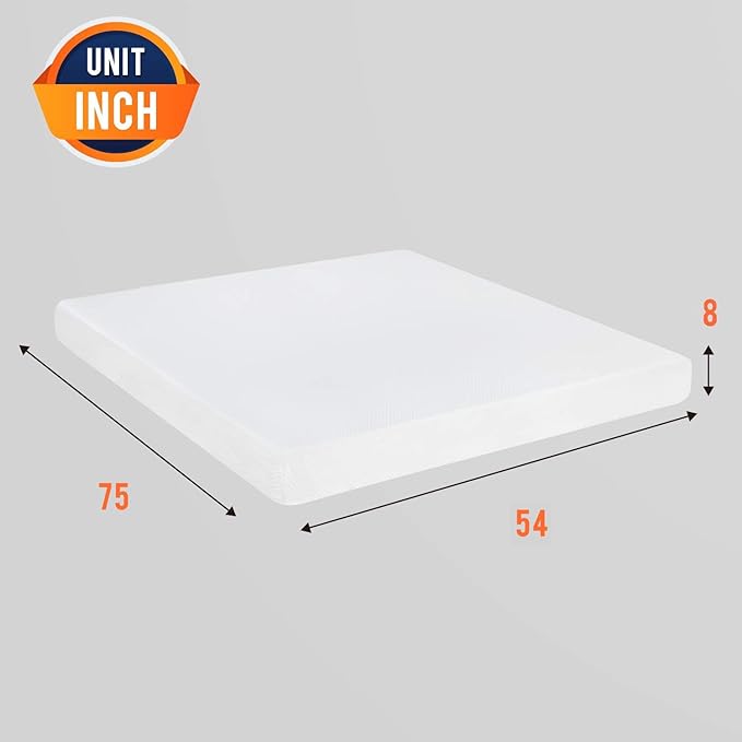 FDW | 8 Inch Full Mattress | Medium Firm | Gel Memory Foam Mattress | White | - Image 7