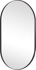 ANDY STAR Black Oval Mirror, 20x33’’ Oval Black Mirror Stainless Steel Metal by ANDYSTAR