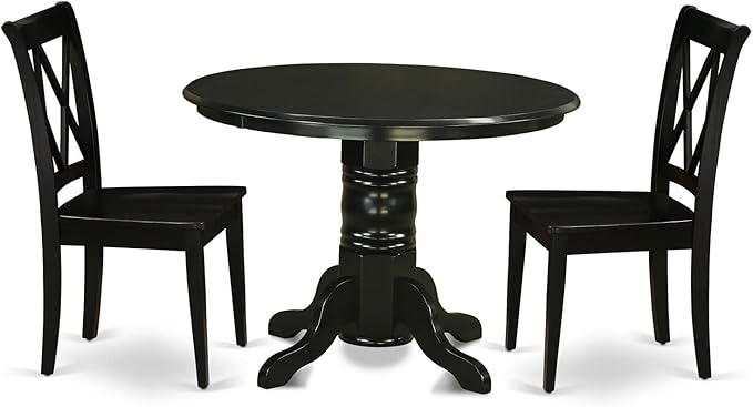 East West Furniture SHCL3-BLK-W 3 Piece Dining Table Set by EastWestFurniture