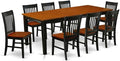 East West Furniture QUNO9-BCH-W 9 Piece Dining Set Includes a Rectangle Dining by EastWestFurniture