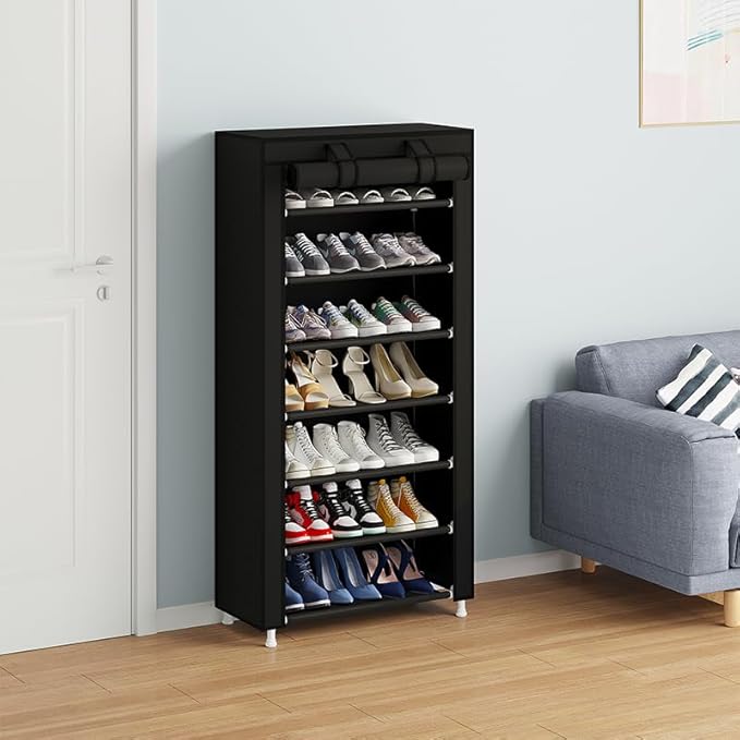 Calmootey 7 Tier Shoe Rack Organizer, Portable Shoe Shelf - Image 8