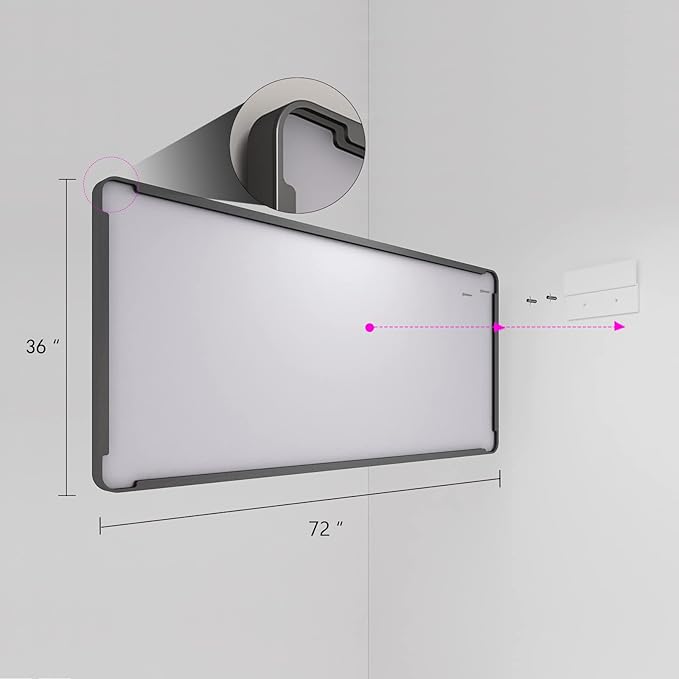 72x36 Black Bathroom Mirror for Wall, Matte Black Framed Bathroom Vanity Mirror - Image 5