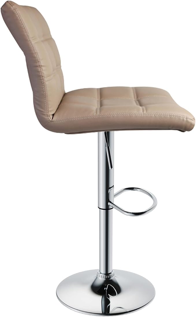 Leopard Modern Square PU Leather Adjustable Bar Stools - Image 5
