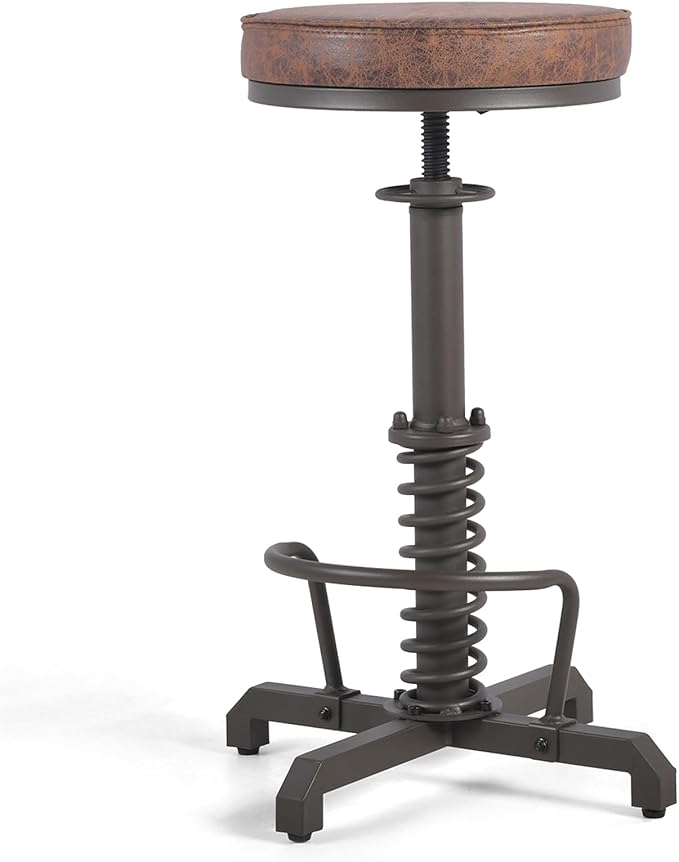 American Antique Steampunk Bar Stool 24.41"-28.35" Vintage Industrial - Image 4