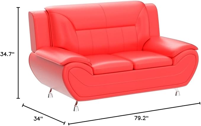 Container Furniture Direct Michael Modern Faux Leather Upholstered Stainless - Image 2