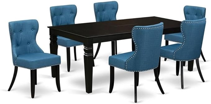 East West Furniture LGSI7-BLK-21 7 Piece Kitchen Table Set Consist of a by EastWestFurniture