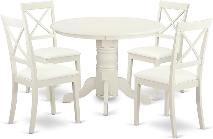 East West Furniture SHBO5-WHI-LC 5 Piece Kitchen Table Set by EastWestFurniture