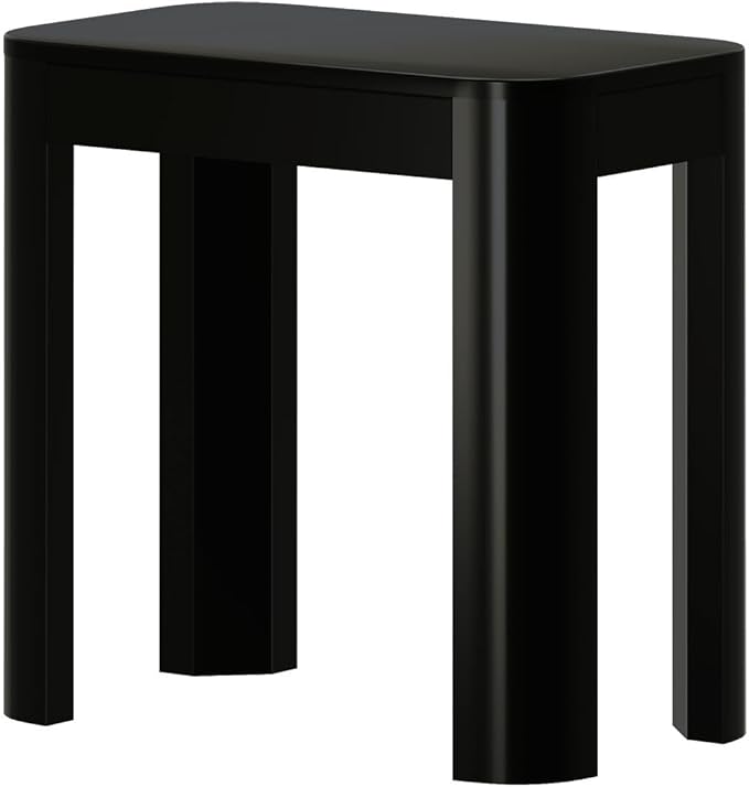 Plank+Beam Modern Rounded Rectangular Side Table, Solid Wood End Table - Image 4