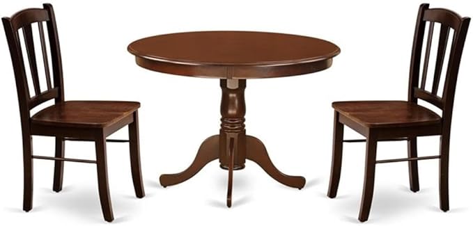 East West Furniture HLDL3-MAH-W 3 Piece Kitchen Table Set by EastWestFurniture