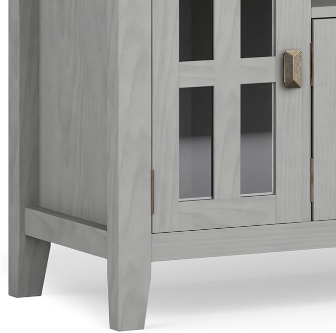 SIMPLIHOME Artisan SOLID WOOD 72 Inch Wide Contemporary TV Media Stand in Fog - Image 7