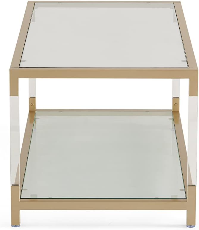 AGV LIGHTING 202205 BLEVIO Coffee Table, Modern Design Dual-Layer Coffee Table - Image 10