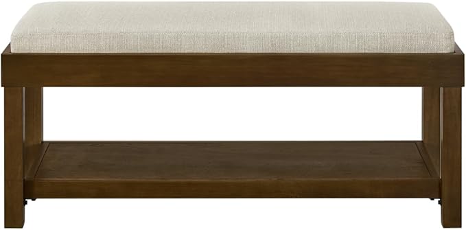 24KF Large Rectangular Storage Bench, Upholstered Seat Cushion, Ottoman Coffee - Image 6