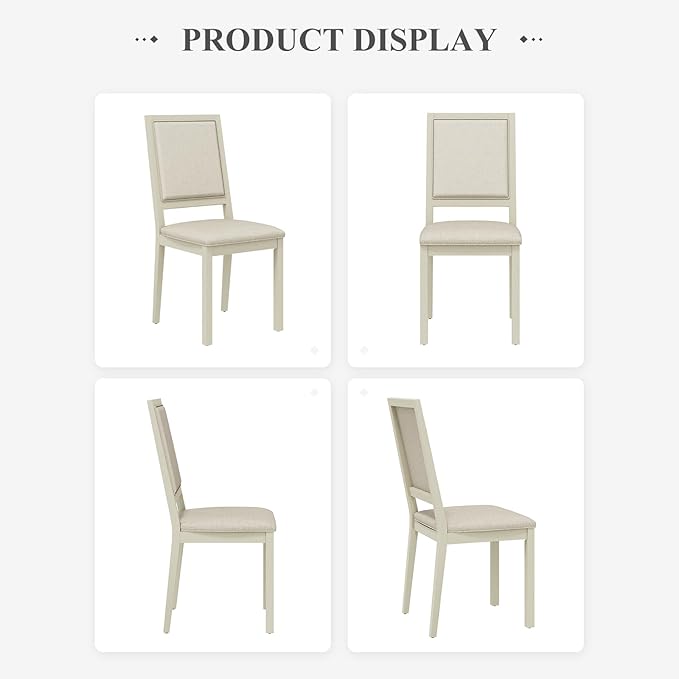 COLAMY Upholstered Dining Chairs Set of 4, Mid Century Modern Dining Room Chairs - Image 7